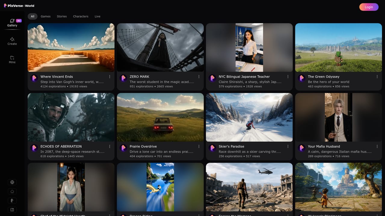 PixVerse R1 — Browse the gallery