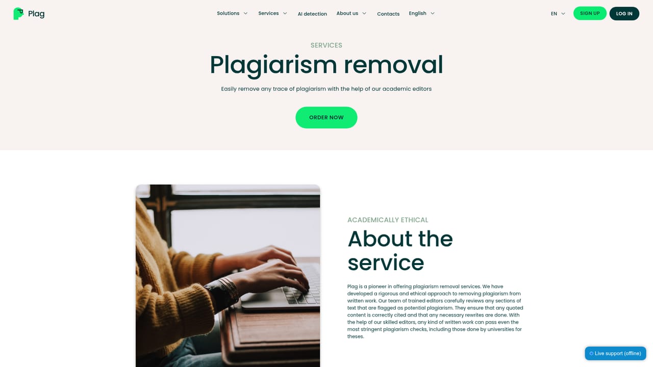 PlagAI — Order editing help if needed