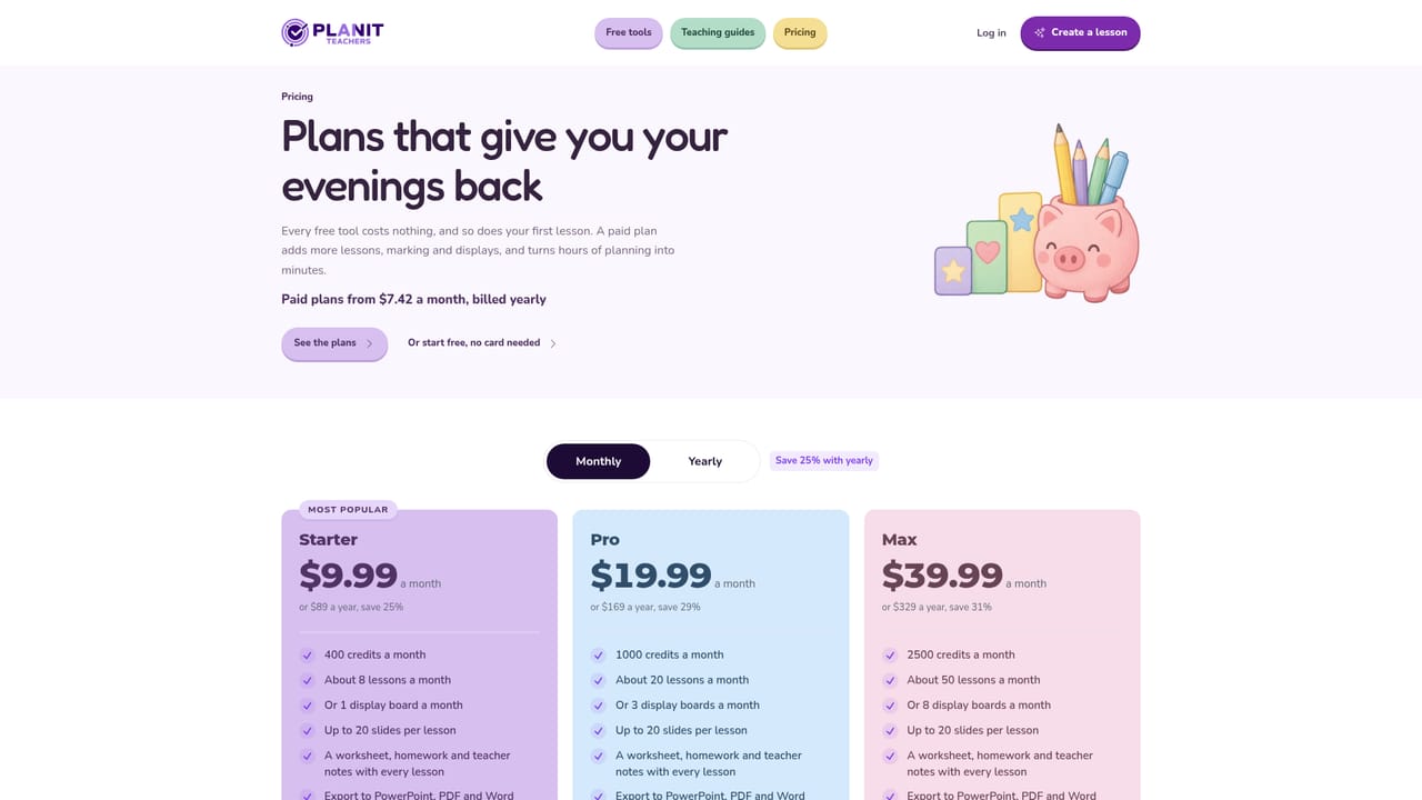 Planit Teachers — Export and print