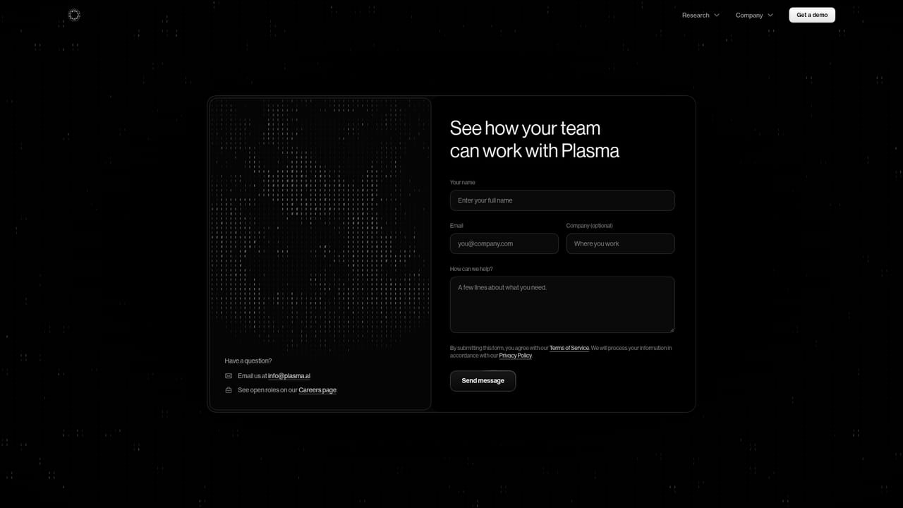Plasma AI — Contact the team about Fractal access