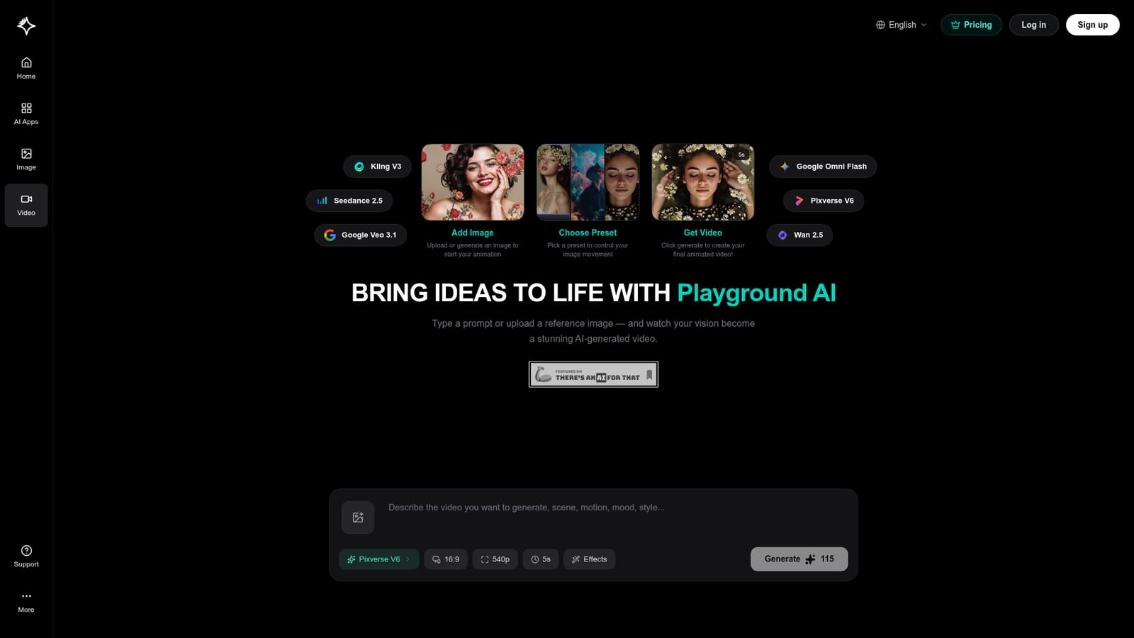 Playground AI — Open the video generator