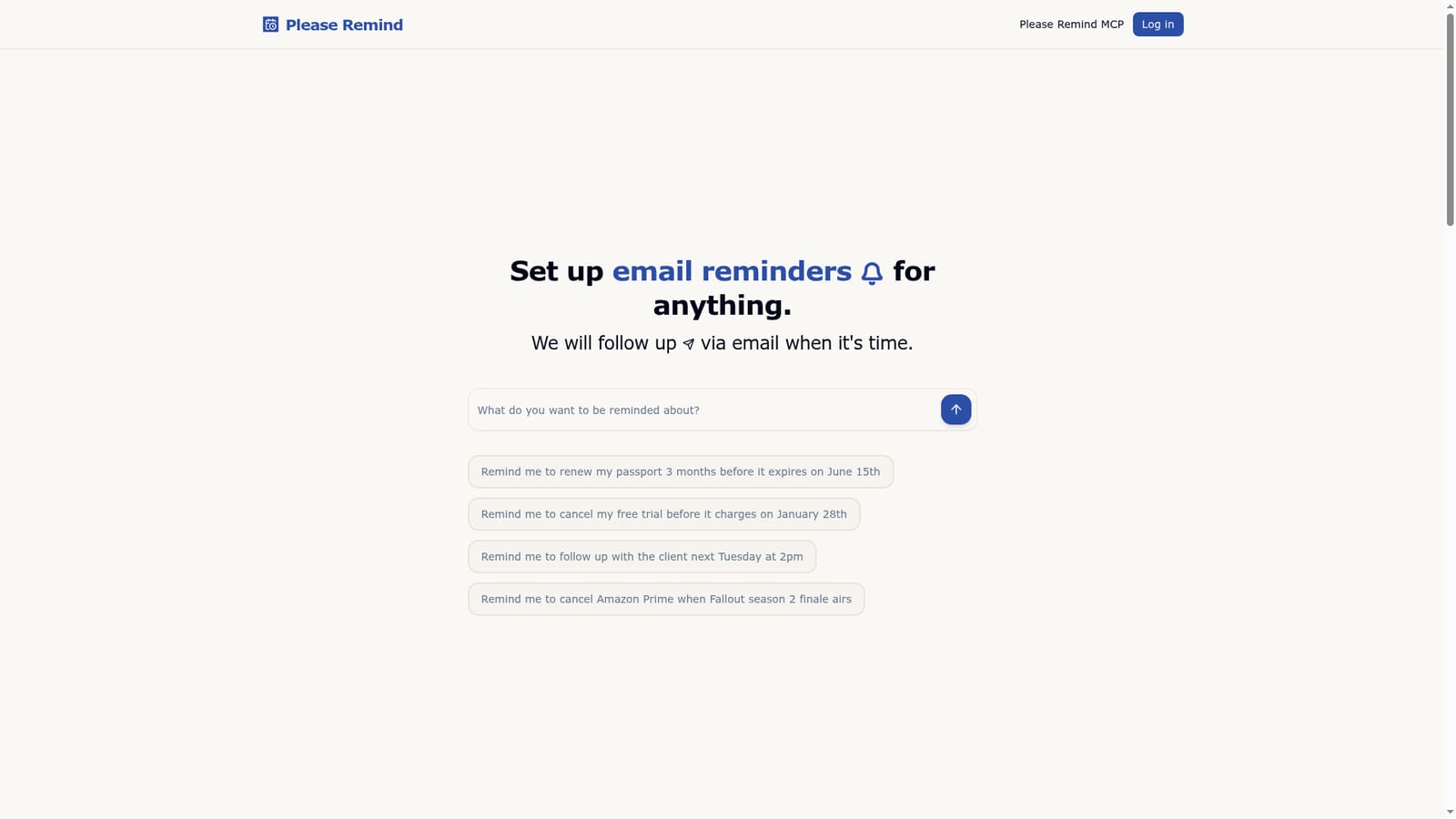 Please Remind — Describe the reminder in plain English