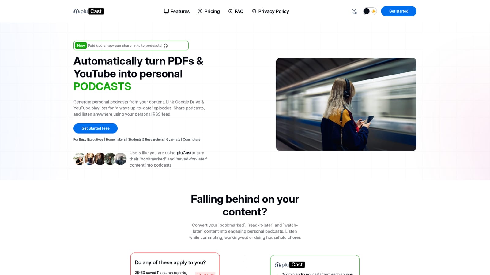 pluCast — Create a free account