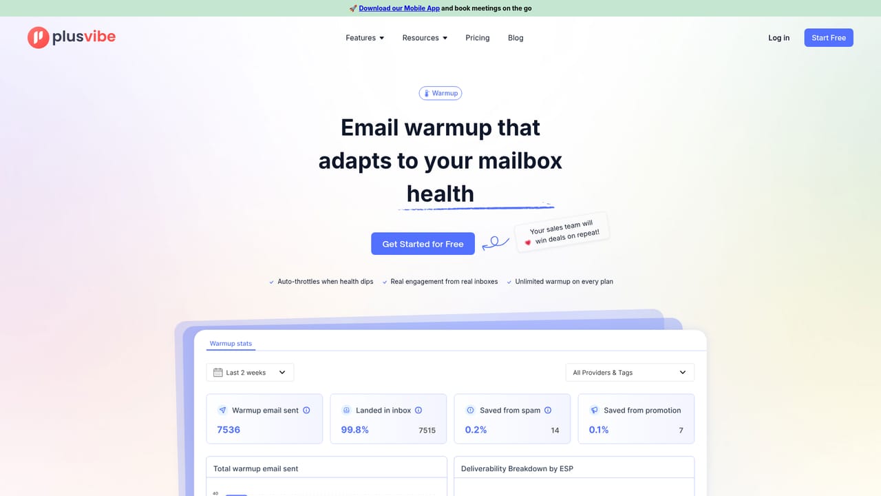 PlusVibe — Connect inboxes and run warm-up