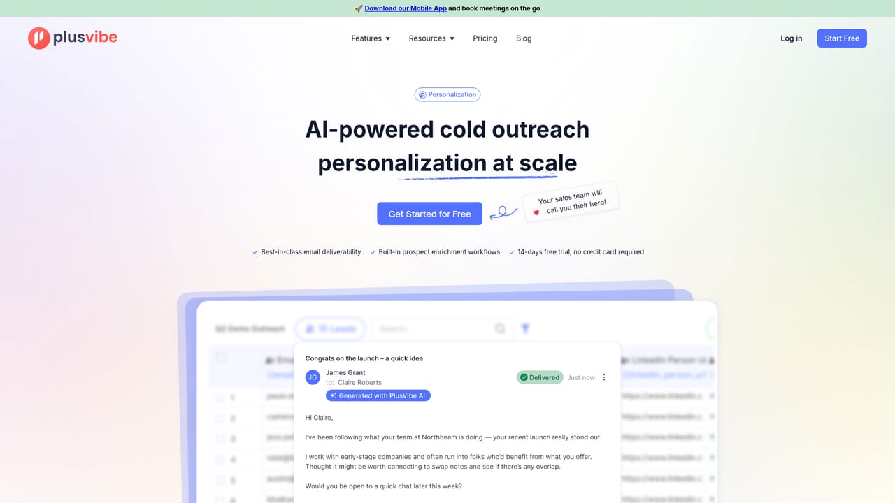 PlusVibe — Generate personalized copy
