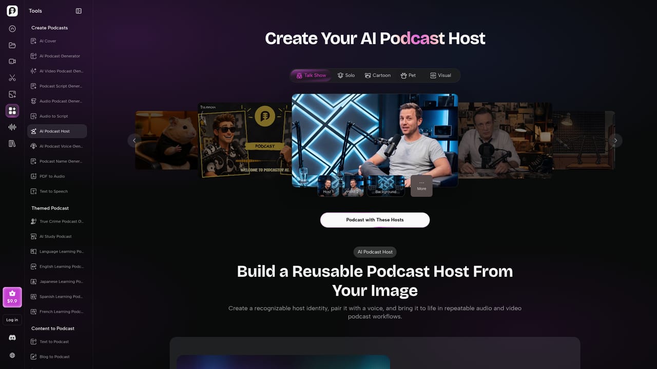 PodcastorAI — Create your AI podcast host