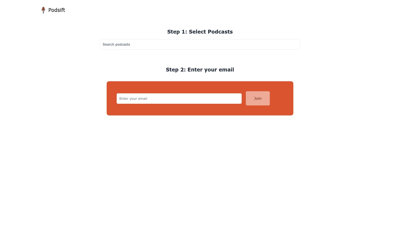 Podsift — Sign up and verify your email