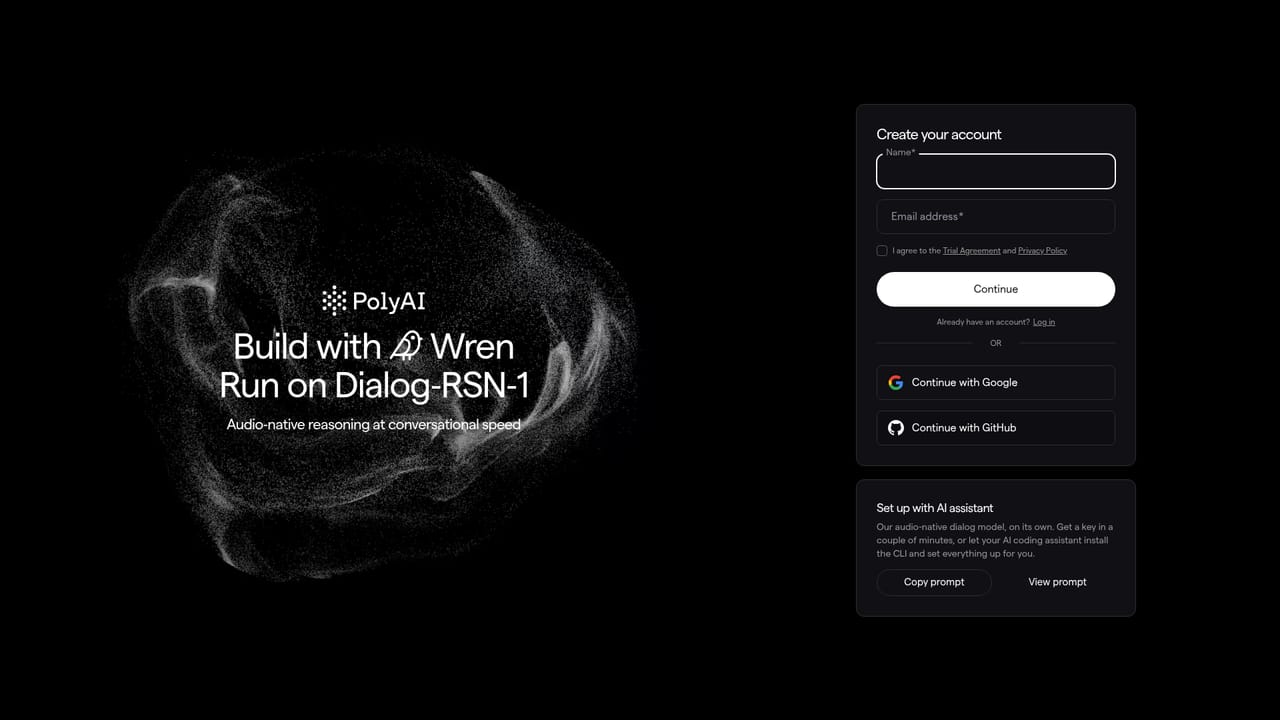 PolyAI Voice Assistant — Create your first agent in Dialog Studio