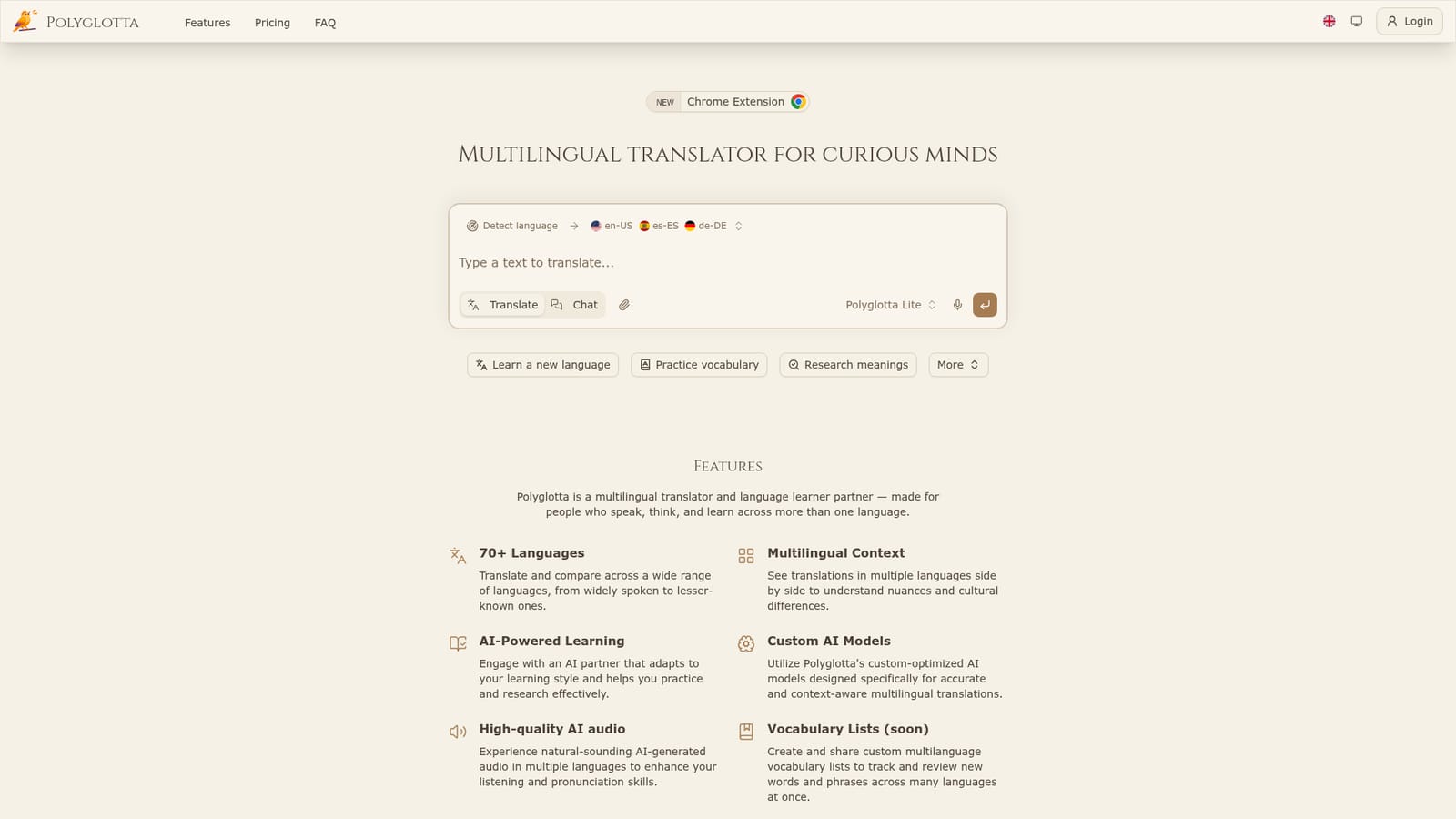 Polyglotta — Create a free account