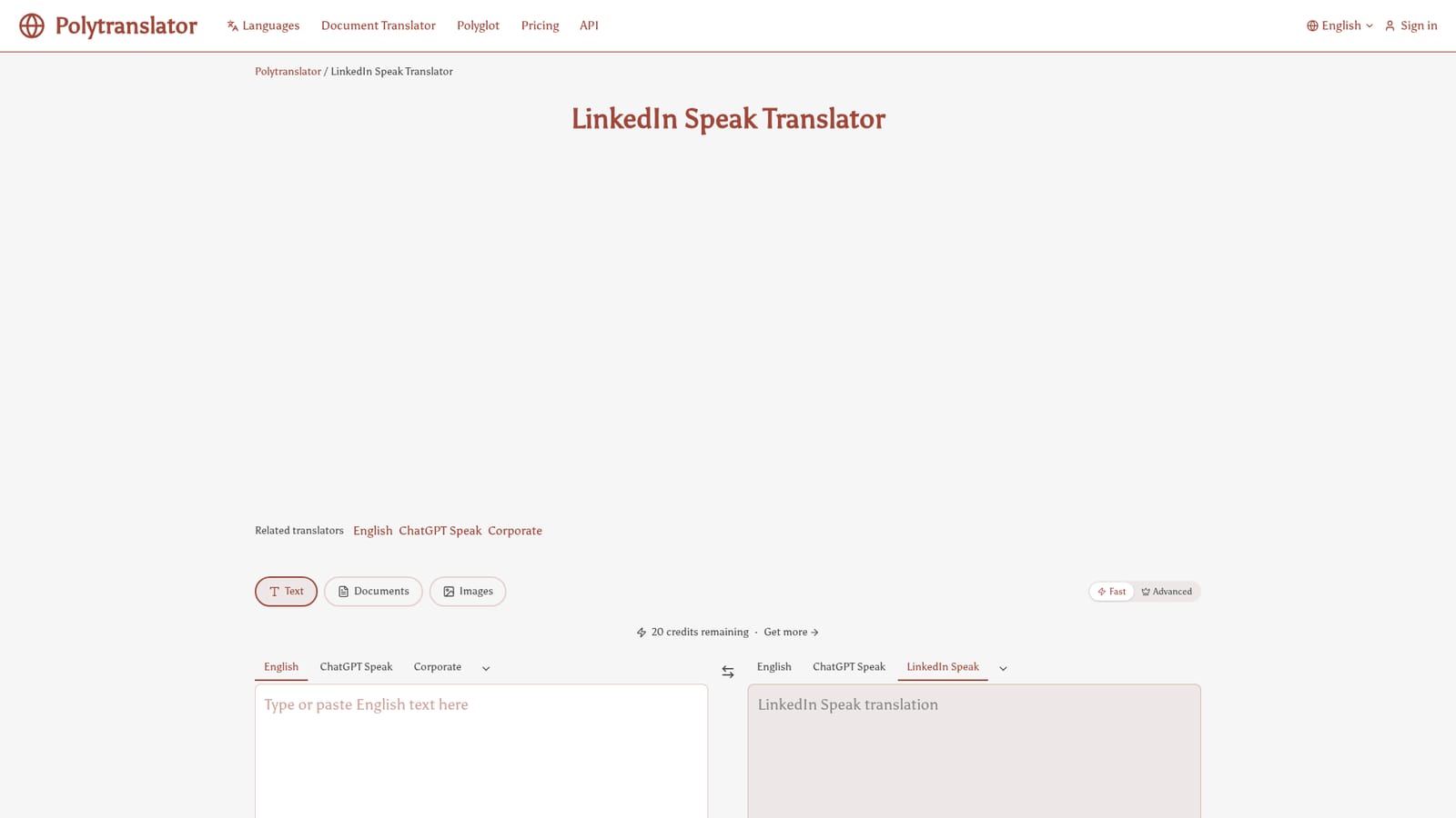 Polytranslator — Open the LinkedIn Speak translator