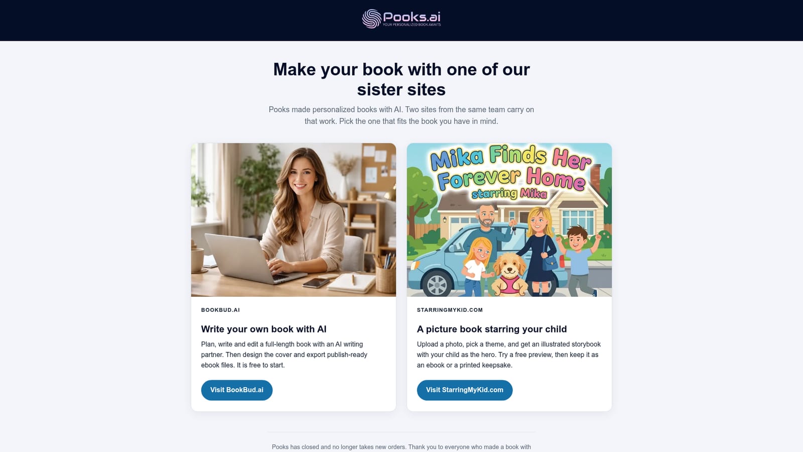 Pooks — Confirm Pooks has closed before planning a project