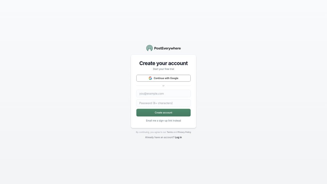PostEverywhere — Create your PostEverywhere account