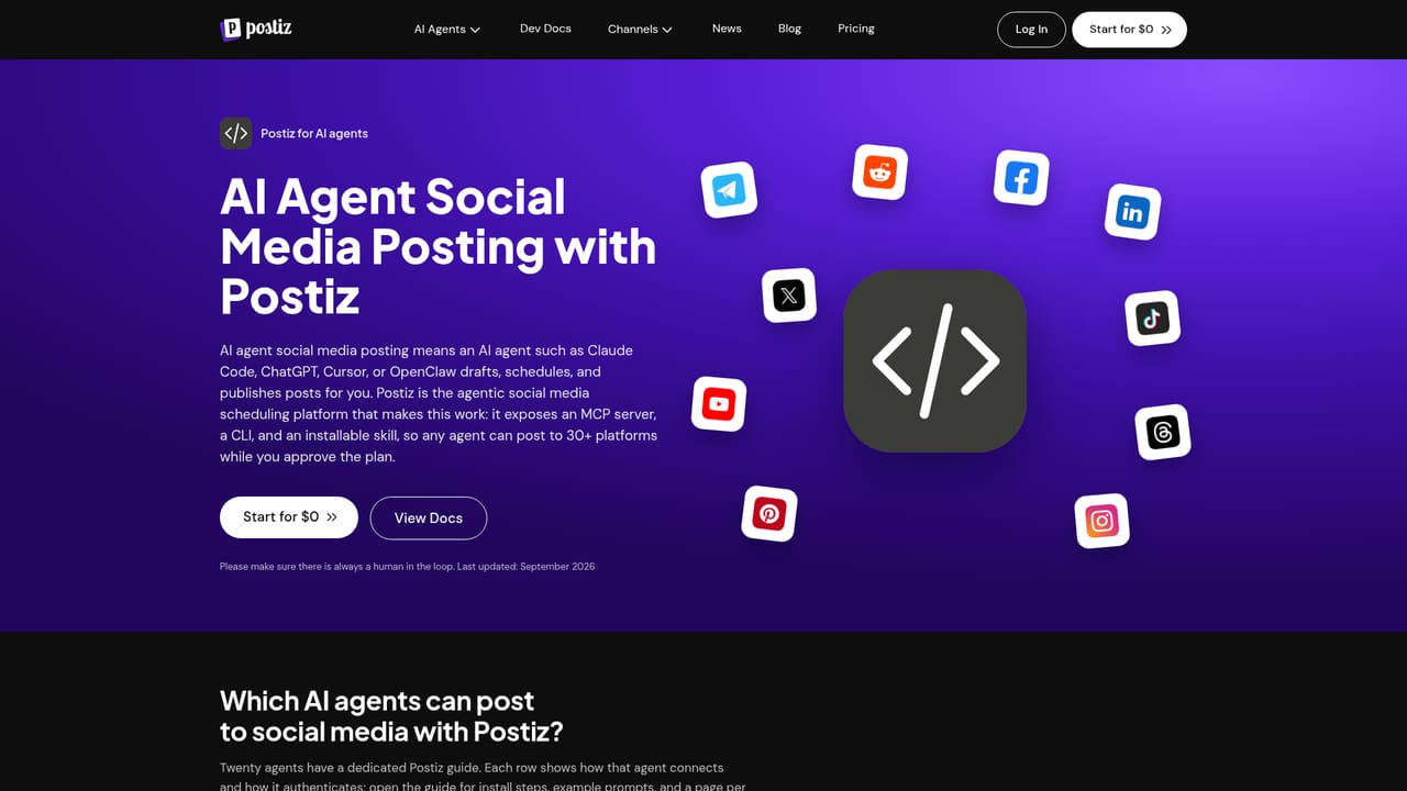 Postiz — Choose agentic or classic mode