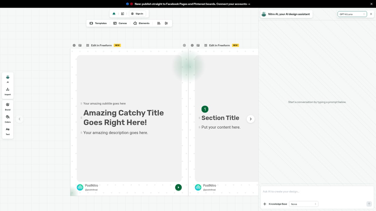 PostNitro — Try the editor without an account