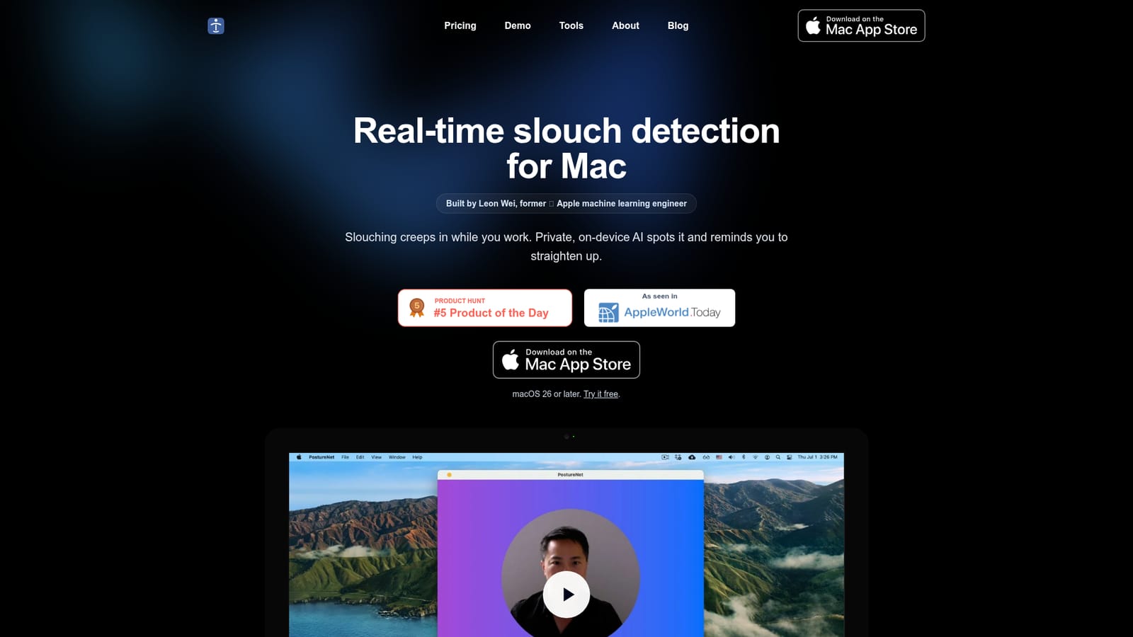 Posture Reminder App — Install from the Mac App Store