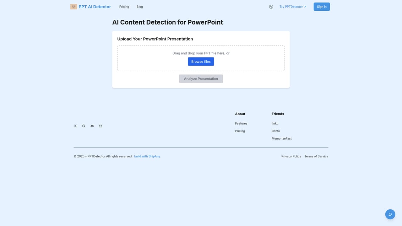 PPTDetector — Open the PPT checking page