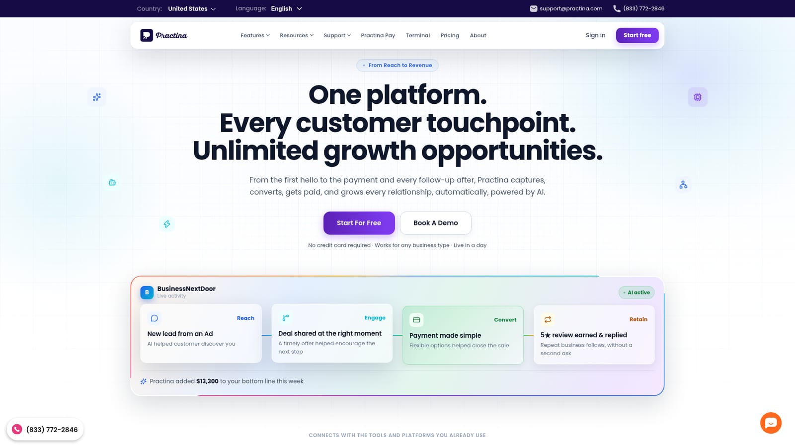 Practina — Create the account