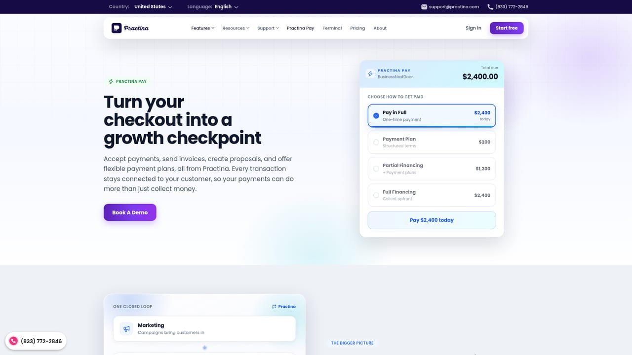 Practina — Set up payments