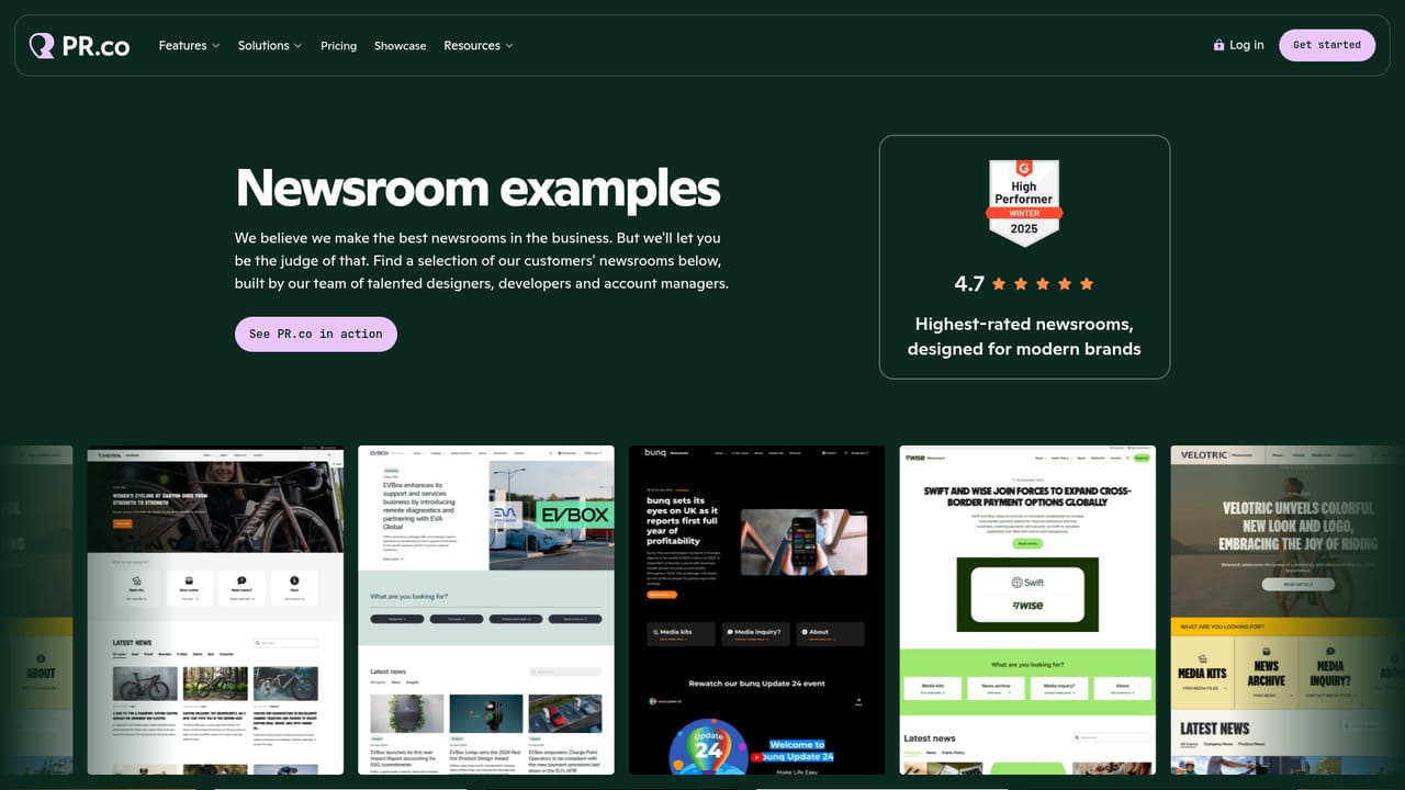 PR.co — Review newsroom examples before designing yours