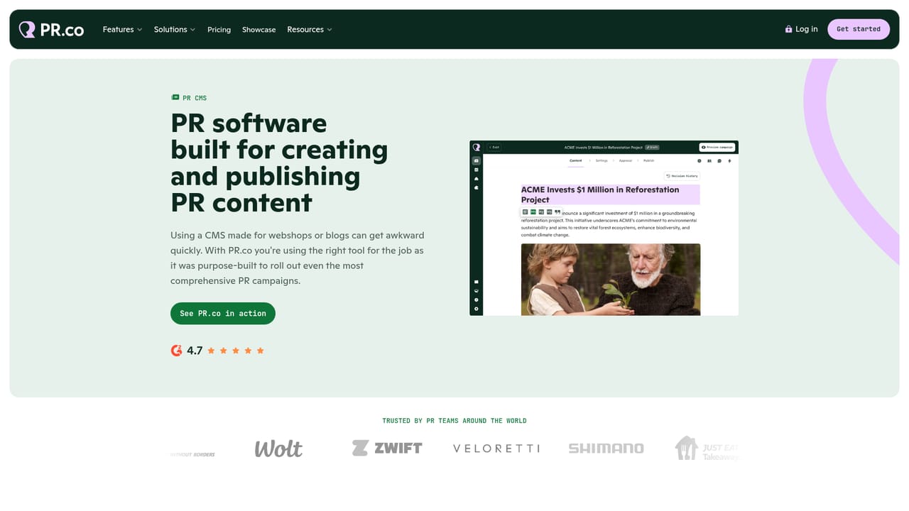 PR.co — Build and publish content in the PR CMS