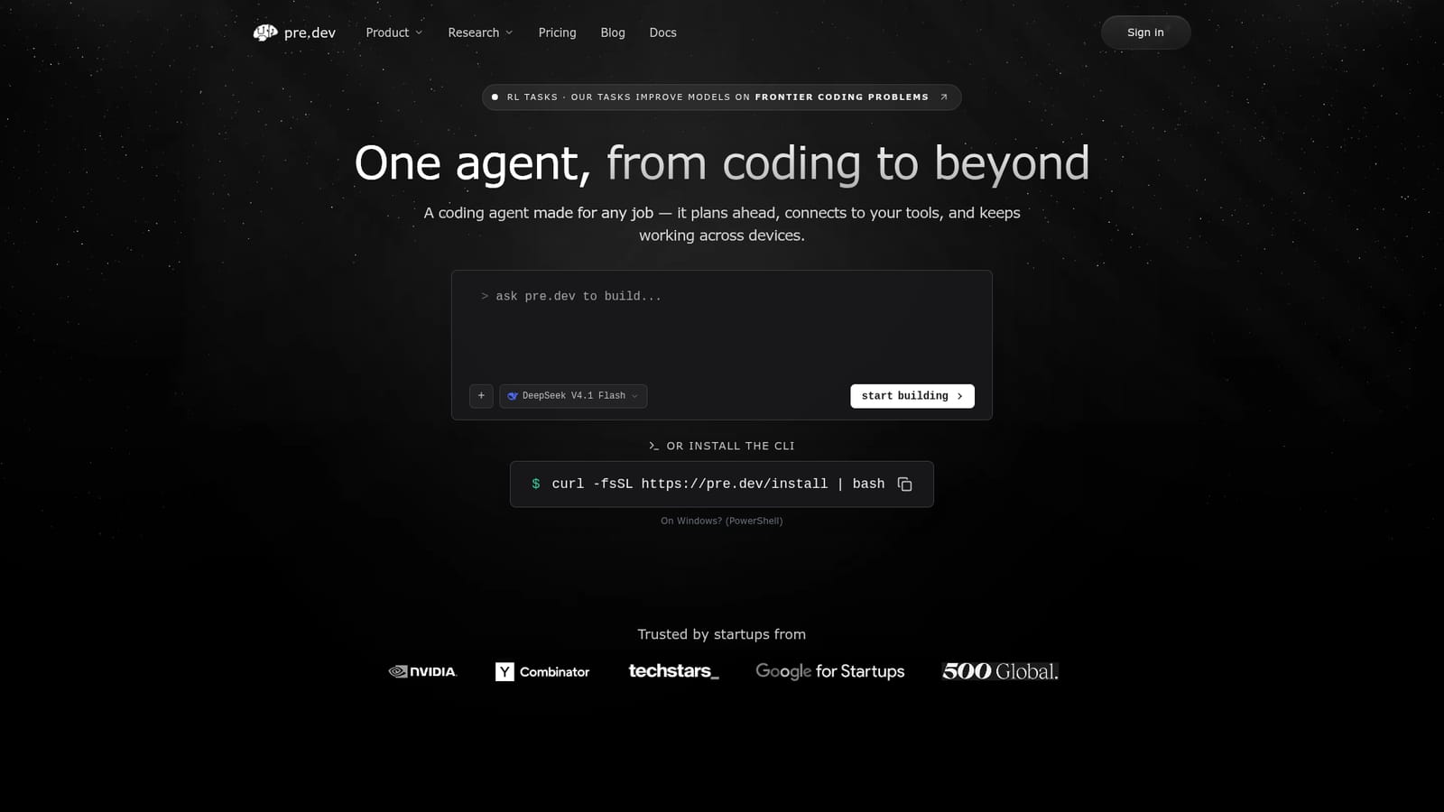Pre.dev — Describe the software you want built