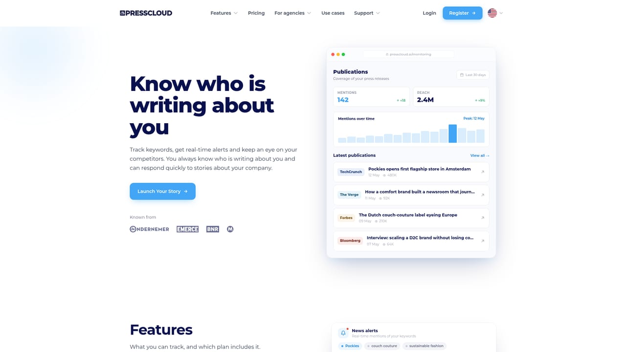 Presscloud.ai — Track coverage in Media Monitoring
