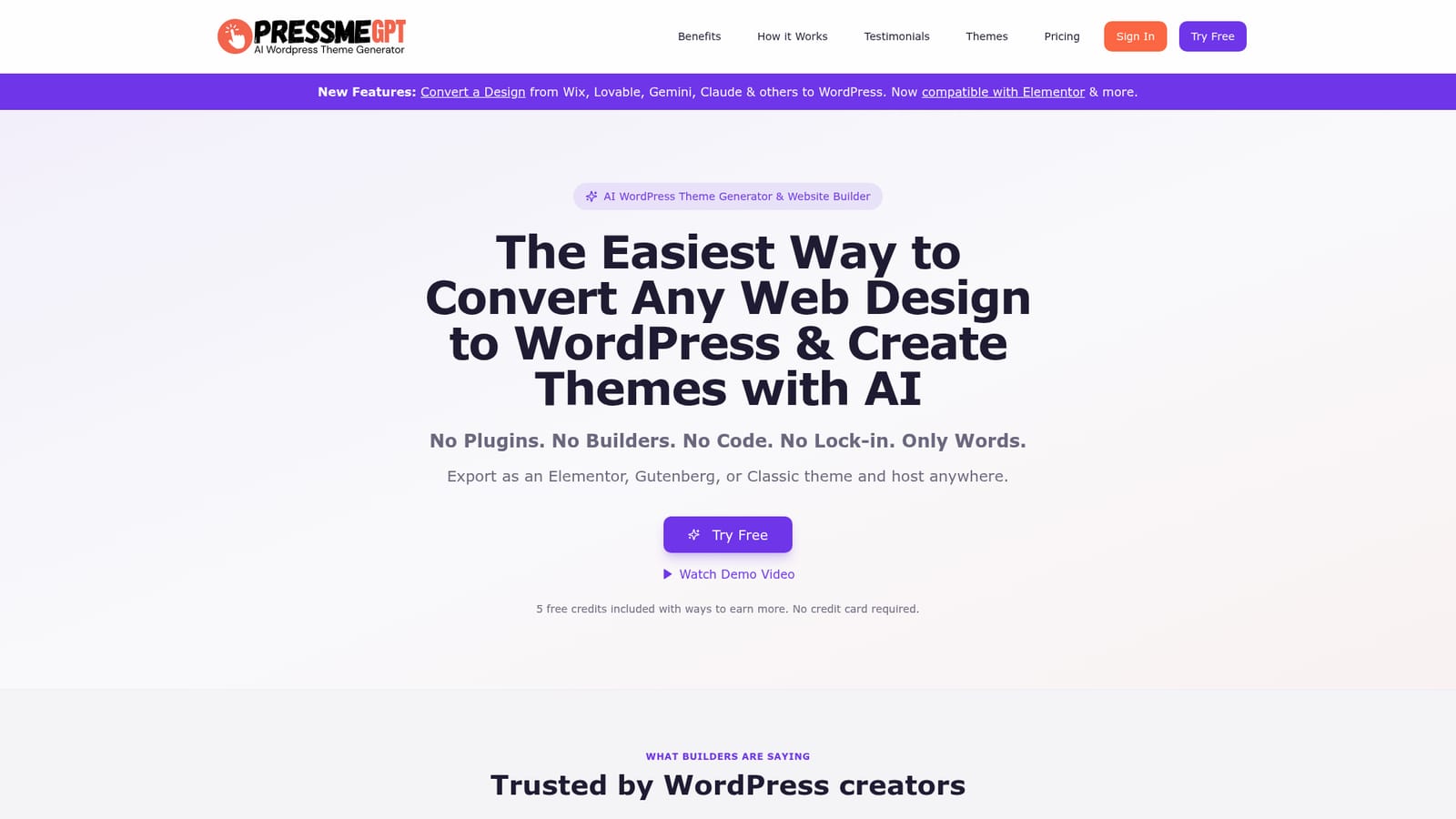 PressMeGPT — Start free and describe your design