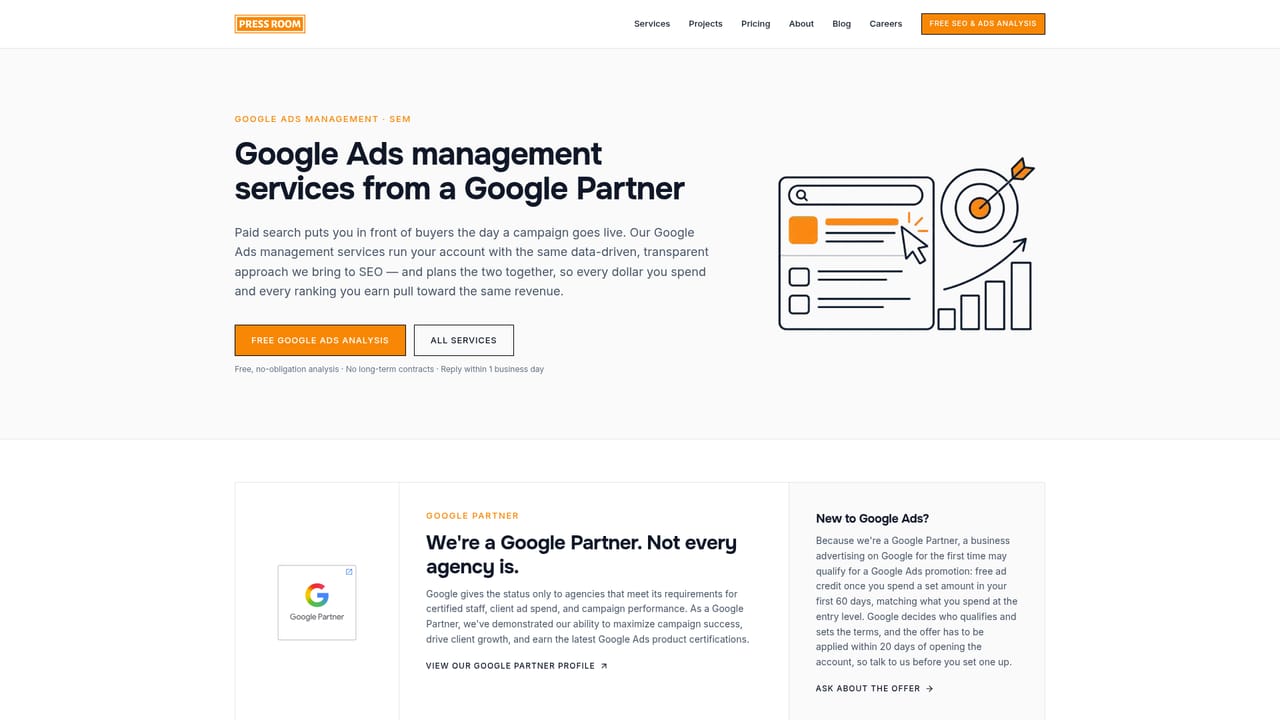 PressRoom — Set up Google Ads under your own account