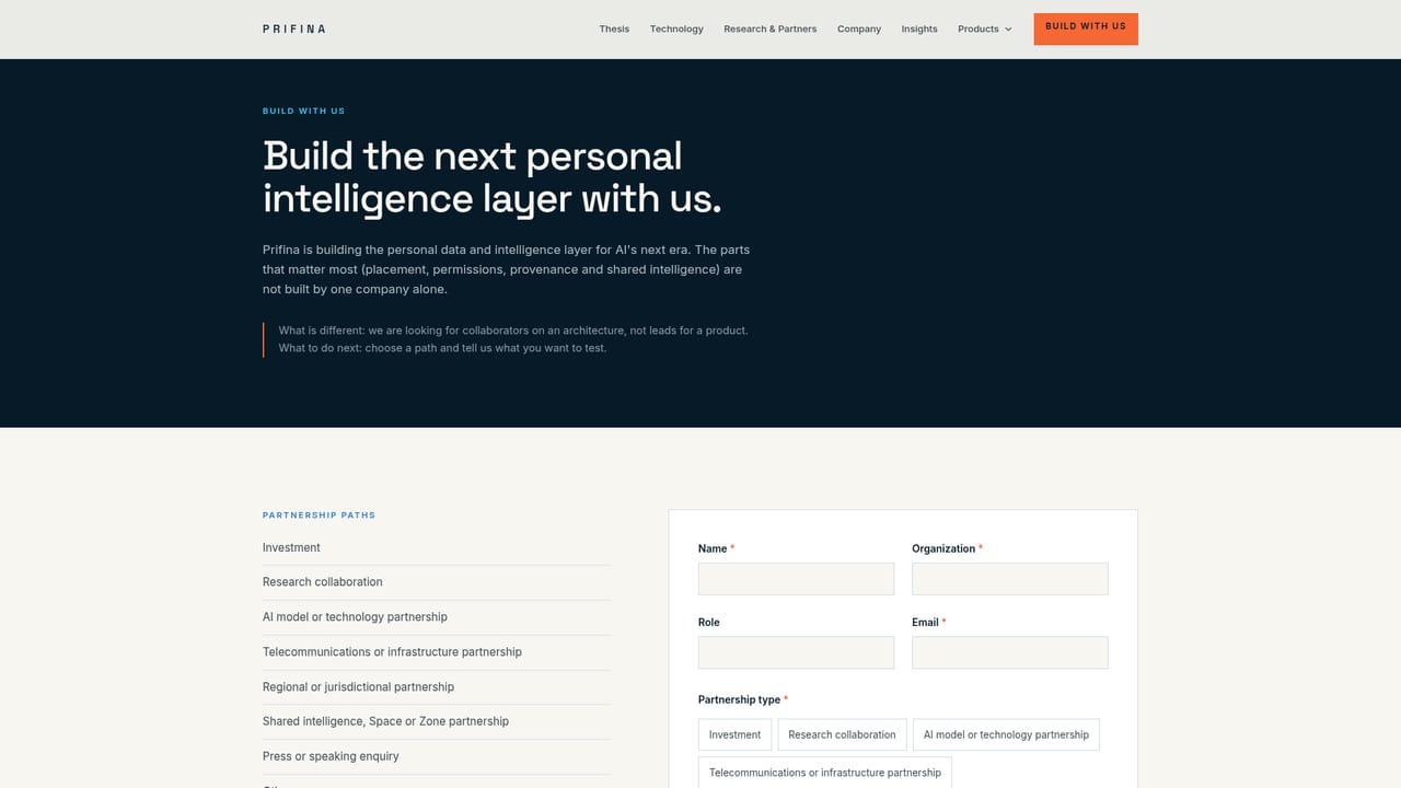 Prifina — Go deeper or build on the layer