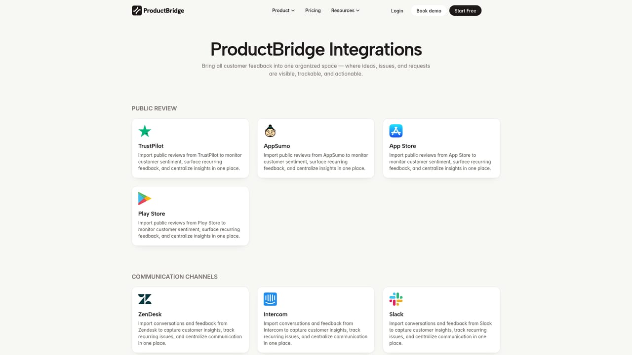 ProductBridge — Connect your feedback sources