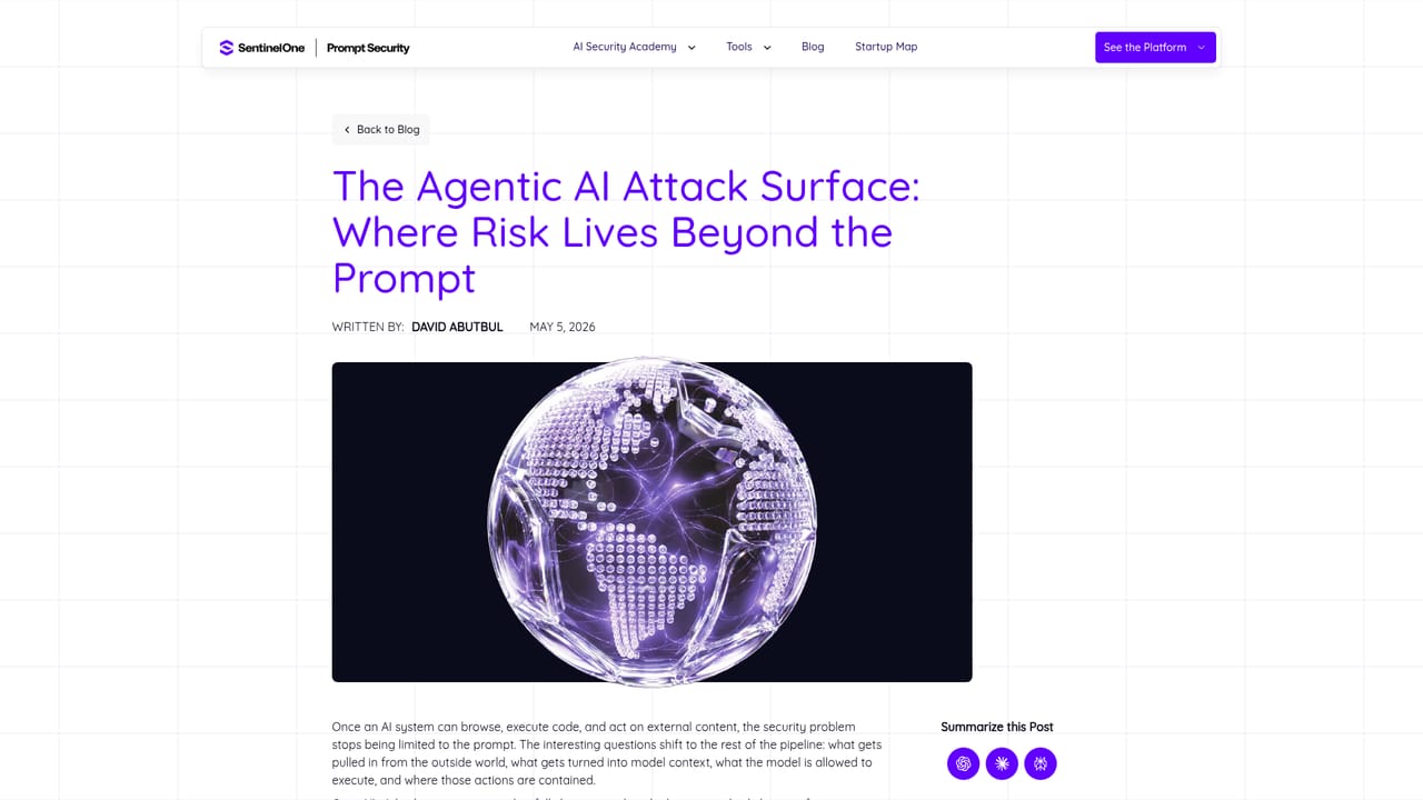 Prompt Security by SentinelOne — Map the attack surface with the research post