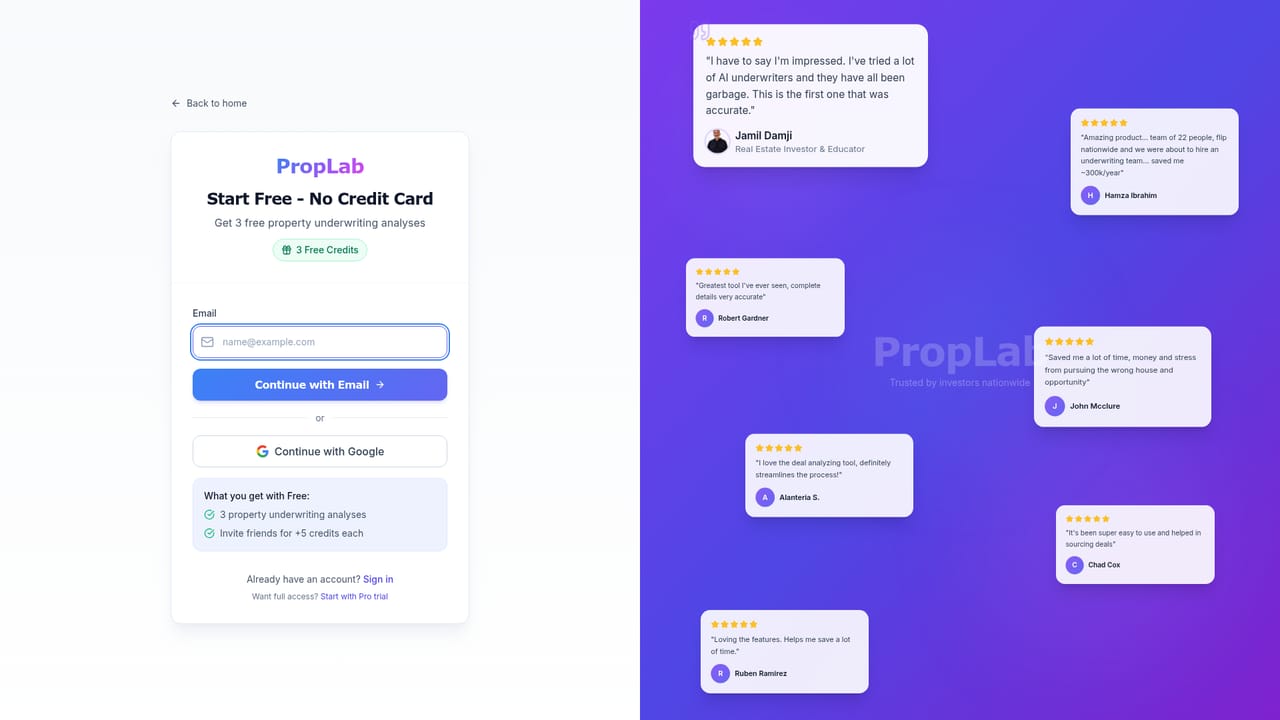PropLab — Start a free account