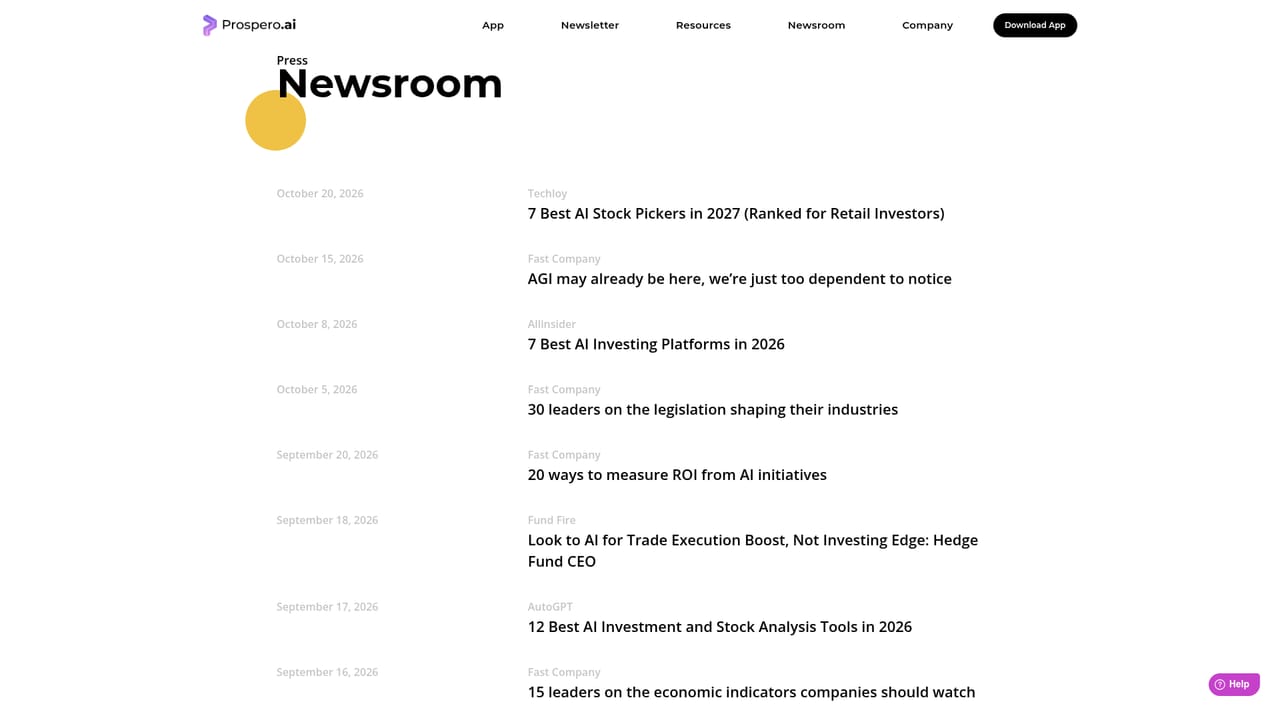 Prospero.ai — Add a newsletter if you want trade ideas