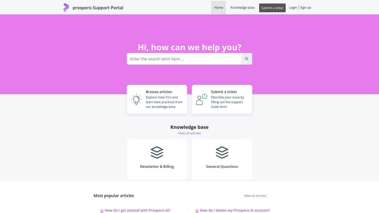 Prospero.ai — Contact support for account issues