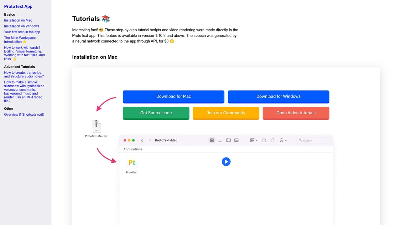 Prototext — Skim the explainer and video tutorials