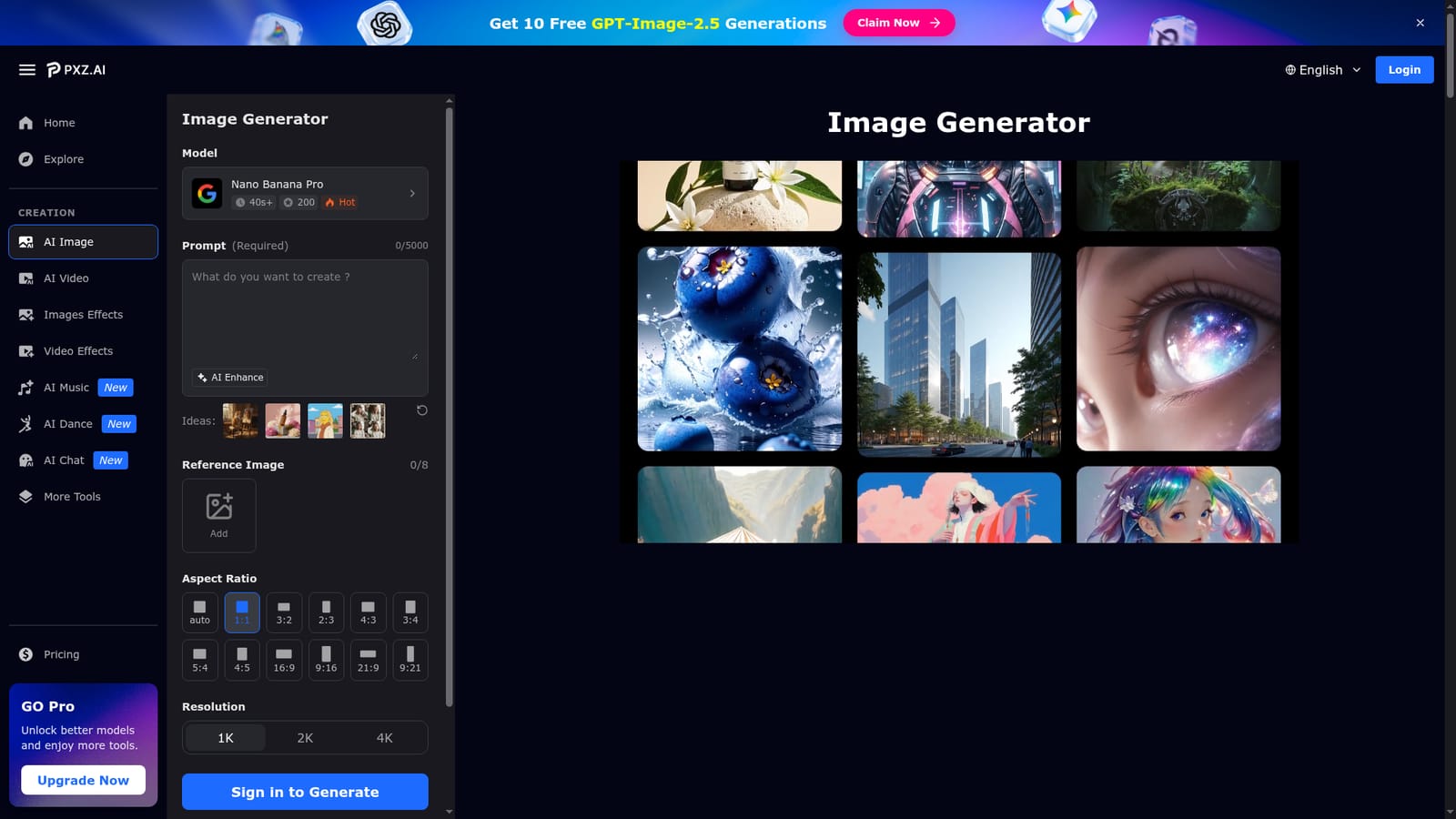 PXZ AI — Open the image generator