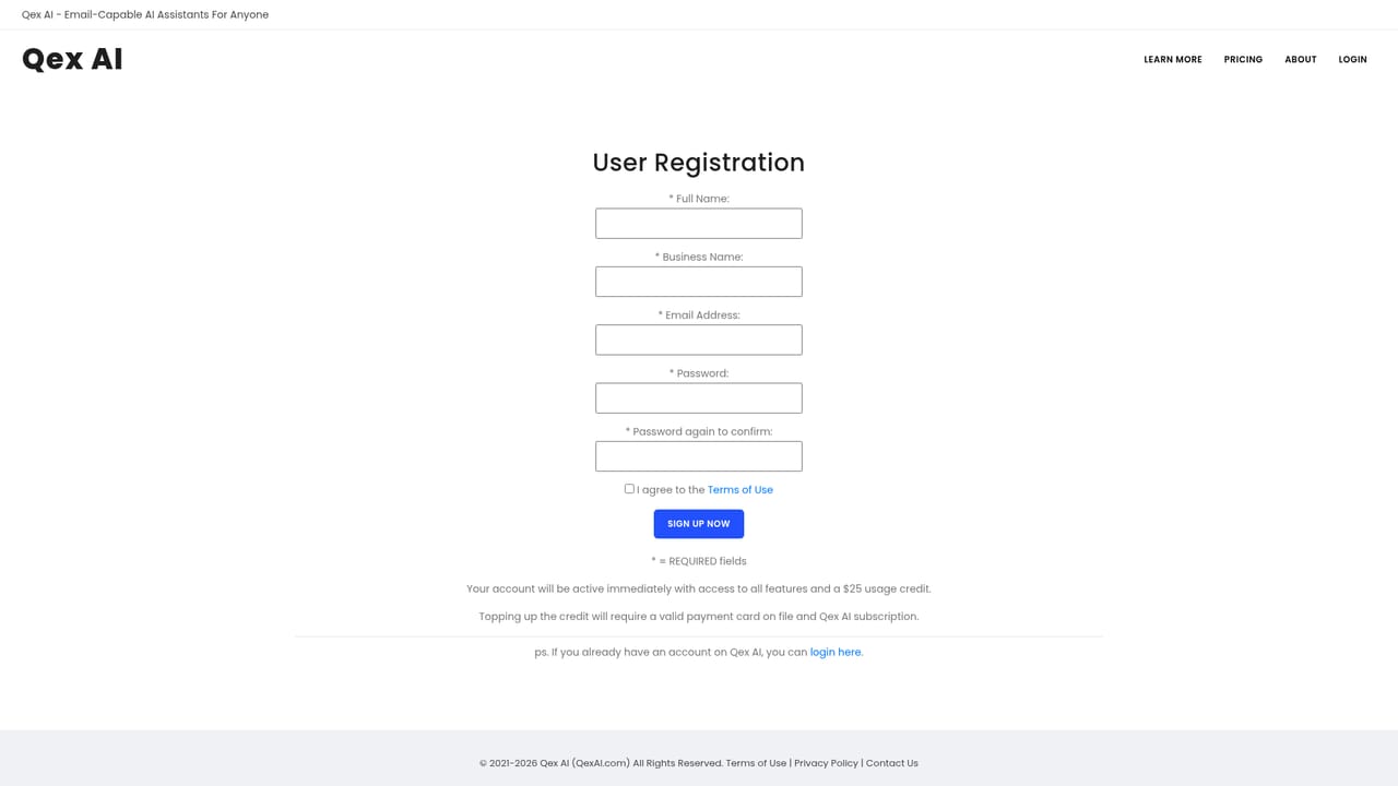 QexAI — Create your account