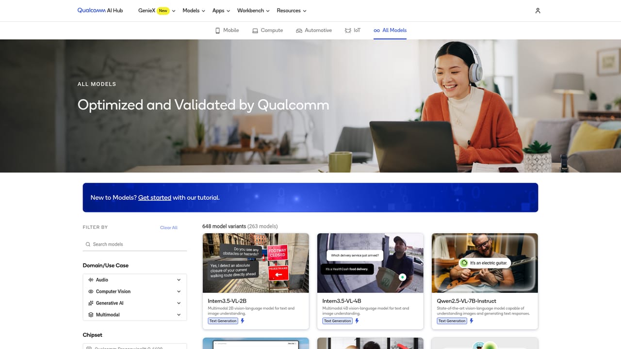 Qualcomm AI Hub — Pick a starting point