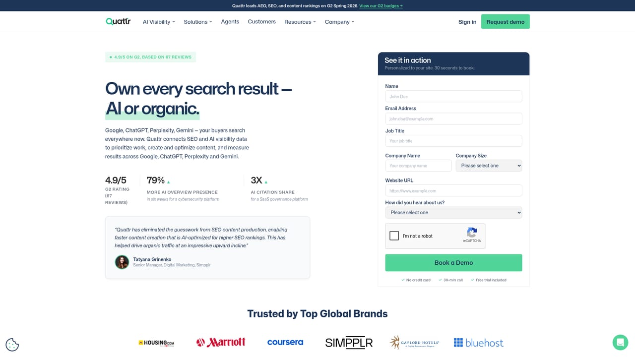 Quattr — Request a demo and scope your surfaces