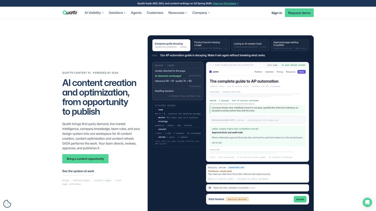 Quattr — Build or update the asset