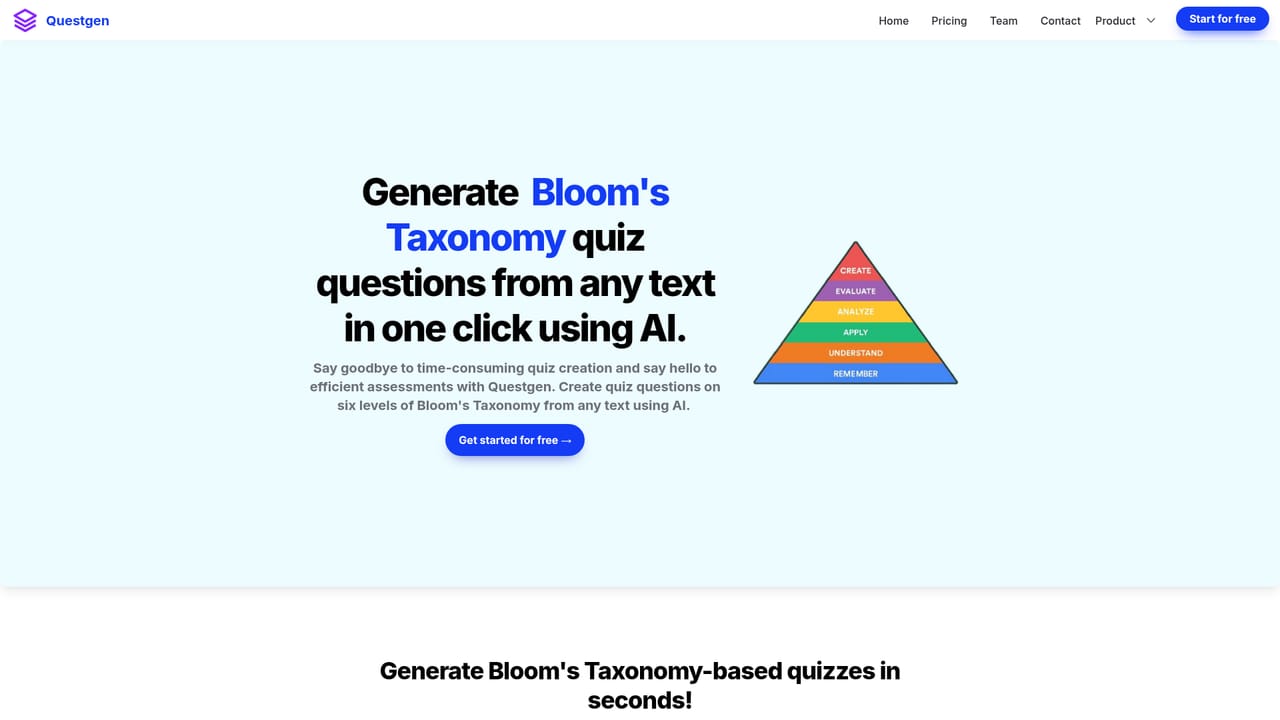 Questgen — Pick a question type