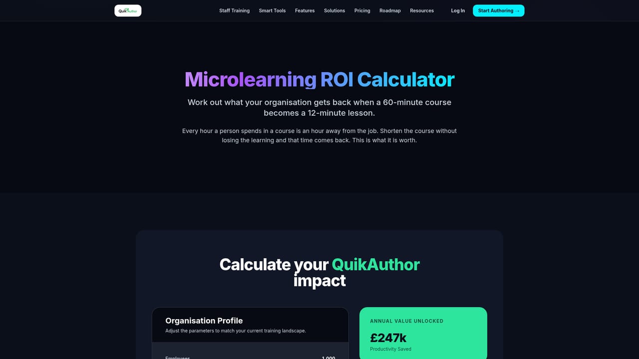 QuikAuthor — Model the return before you scale