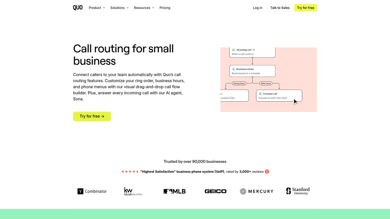 Quo — Configure call routing