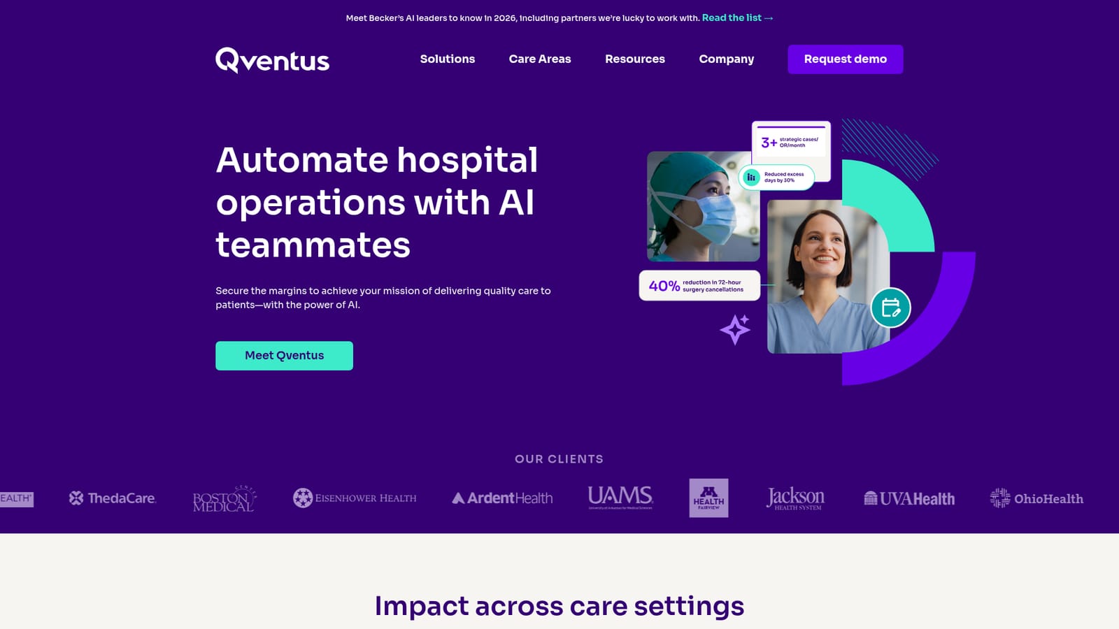 Qventus — Review the three solution areas