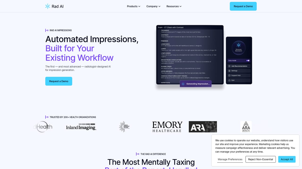 Rad AI — Examine the impressions capability