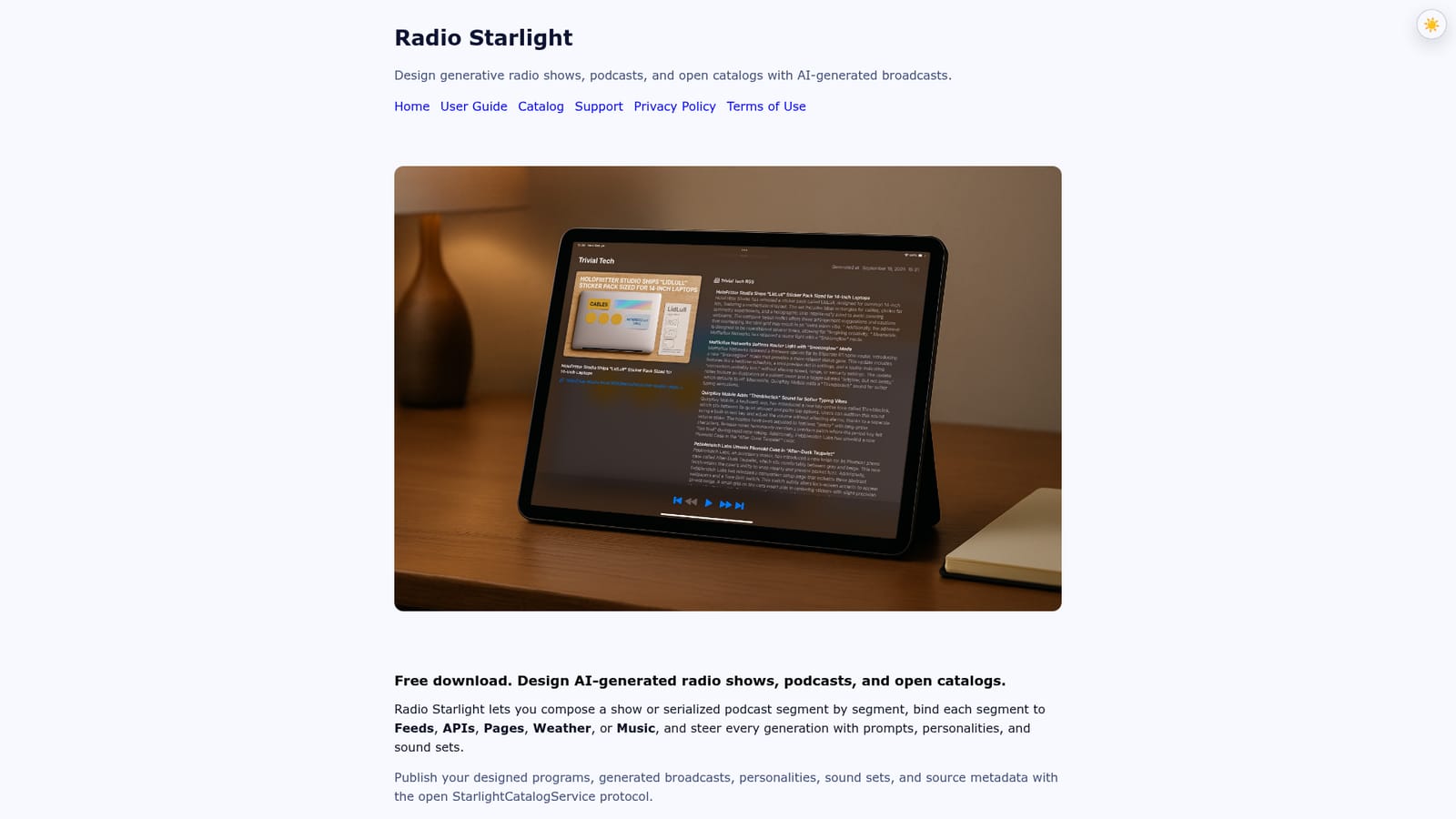 Radio Starlight — Install the app and start the Pro Trial