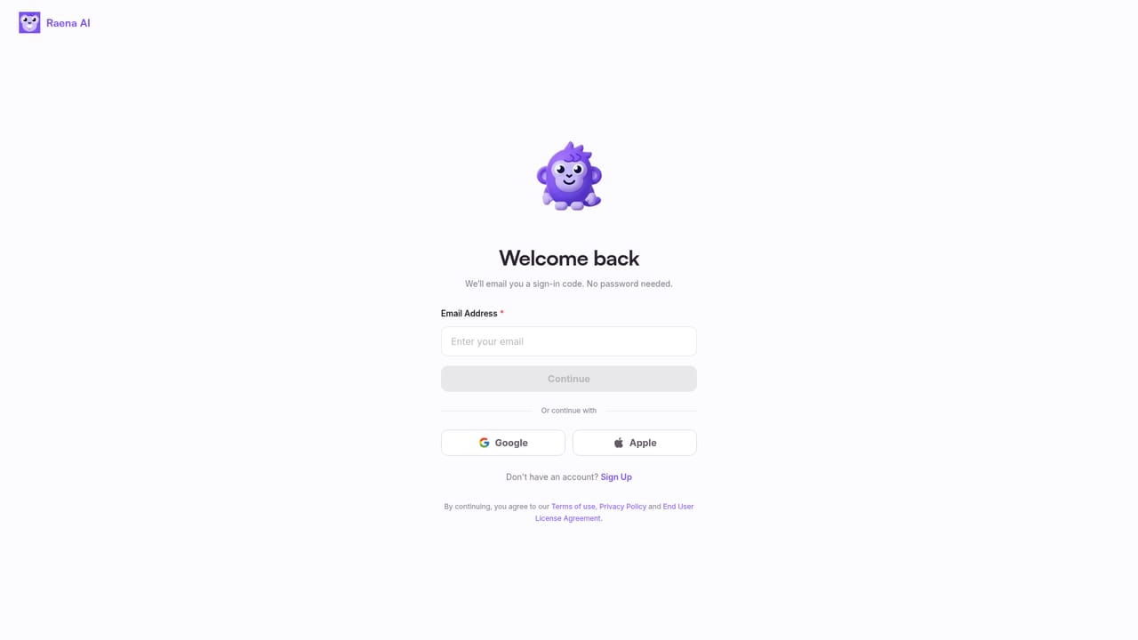 Raena AI — Upload or link your class material