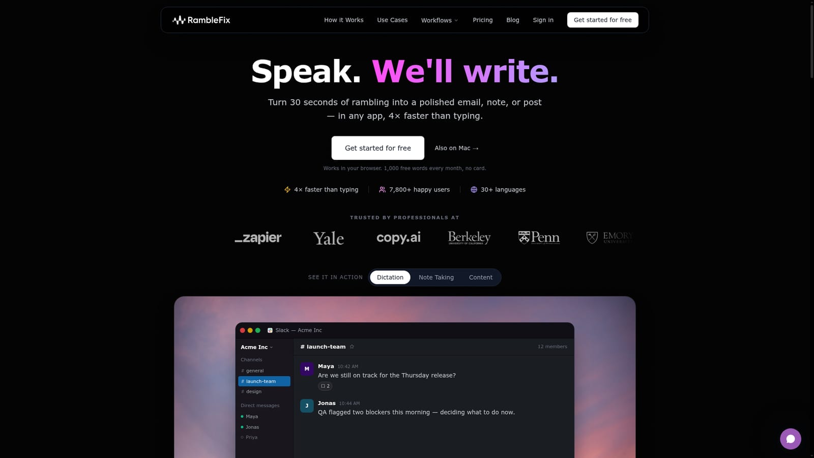RambleFix — Upgrade if the free words run out