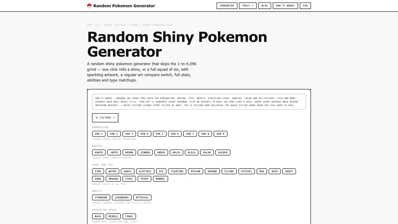 Random Pokemon Generator — Skip the grind with the generator