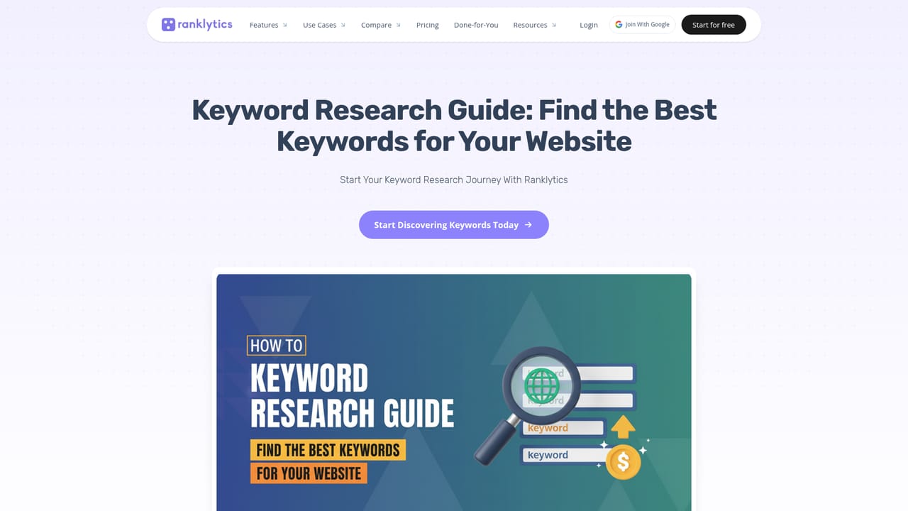 Ranklytics — Set up keywords and content plans